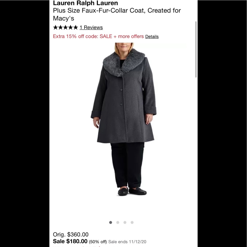 🌟Ralph Lauren Faux-Fur Collared Coat🌟 - Picture 7 of 7